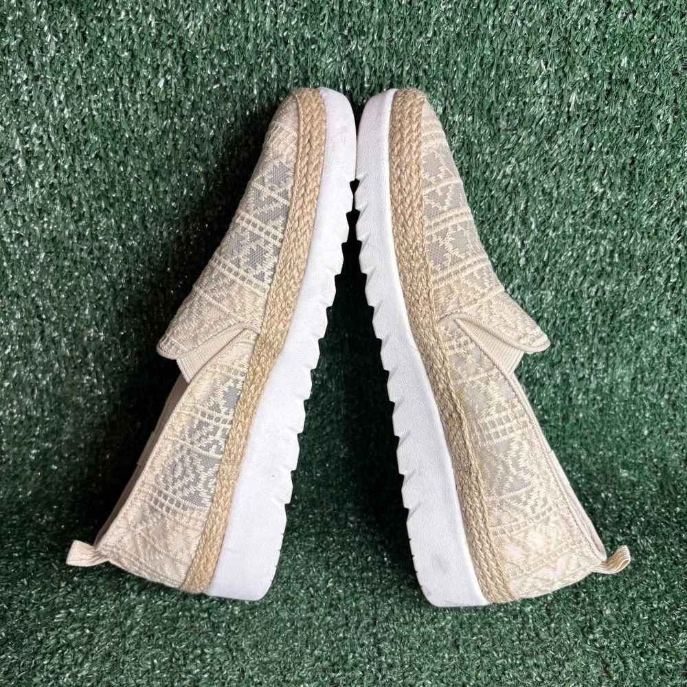 Skechers BOBS Flexpadrille Hi-Crisp‎ Meadow Espadrille Slip On Natural Womens 8